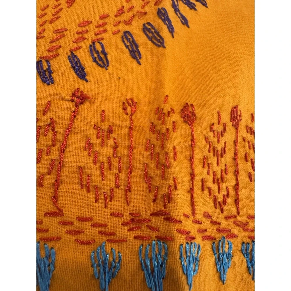 Handmade Indian Kantha Cotton Bedspread Coverlet 83x94 2 Pillowcases Boho